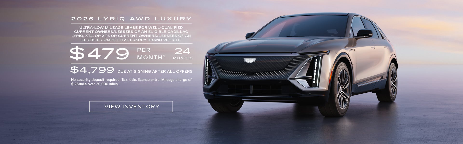 2026 LYRIQ AWD LUXURY. Ultra-low milege lease for well-qualified current owners/lessees of an eli...